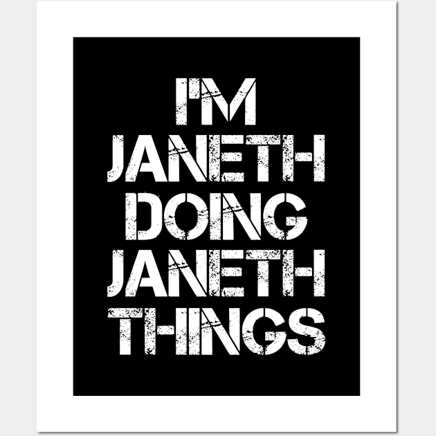 Janeth Name T Shirt - Janeth Doing Janeth Things Wall Art by Skyrick1